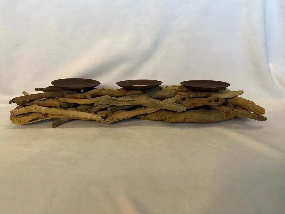 Pier 1 Imports Driftwood 3-Candle Holder Centerpiece Candelabra SKU 2888742